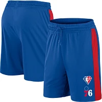 Men's Fanatics Royal Philadelphia 76ers NBA 75th Anniversary From Downtown Performance Practice - Shorts