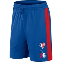 Fanatics pour hommes Royal Philadelphia 76ers NBA 75e anniversaire de Downtown Performance Practice - Shorts