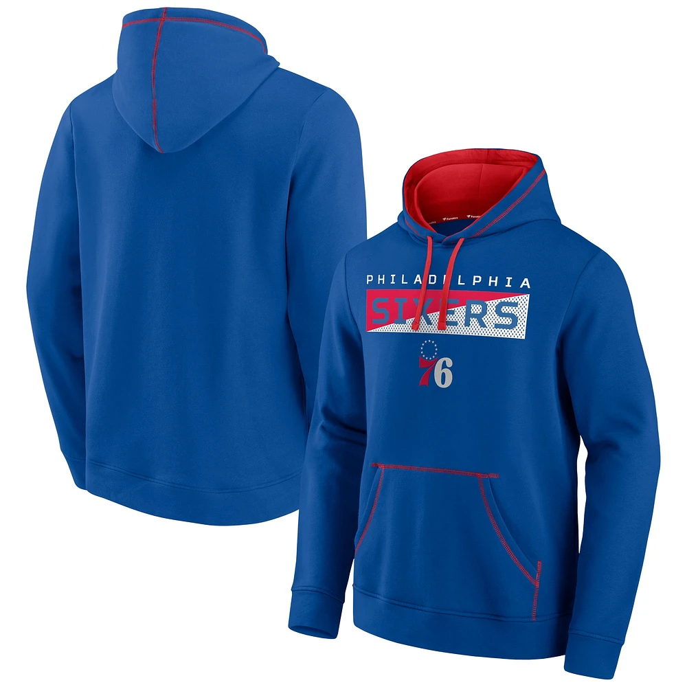 Men's Fanatics Royal Philadelphia 76ers Split the Crowd - Pullover Hoodie