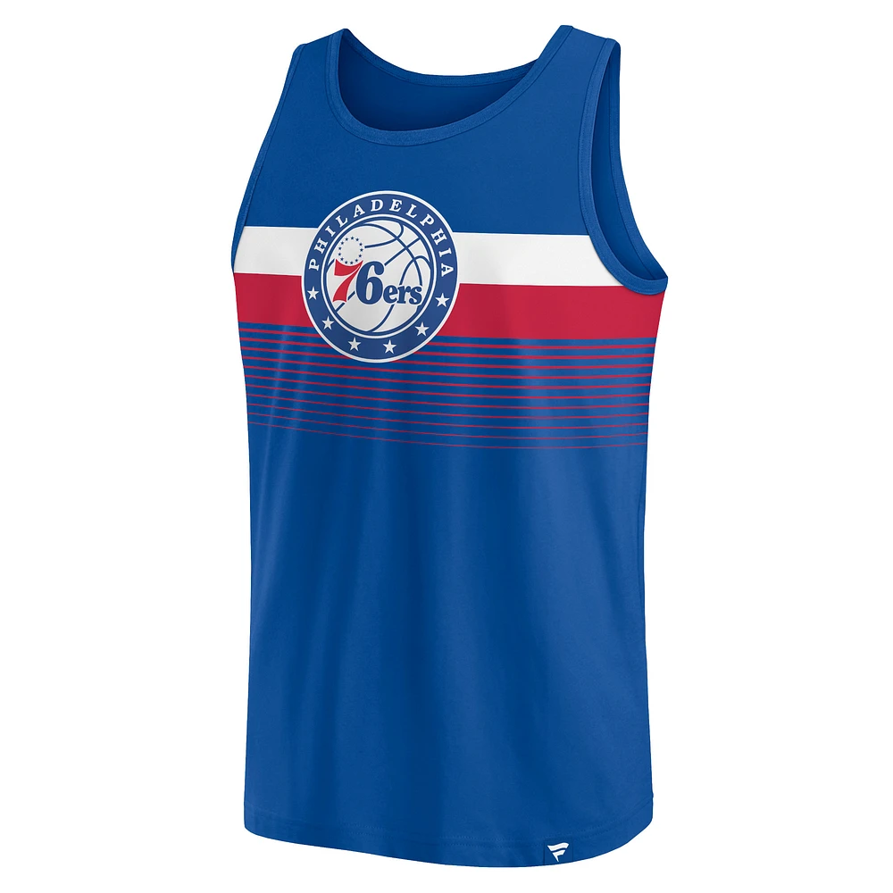 Men's Fanatics Royal Philadelphia 76ers Wild Game Tank Top