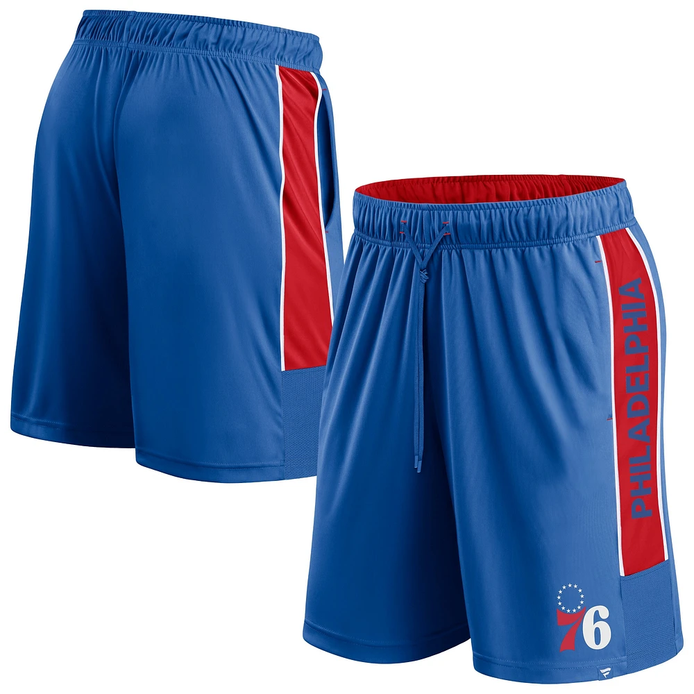 Short Fanatics Royal Philadelphia 76ers Win the Match pour hommes