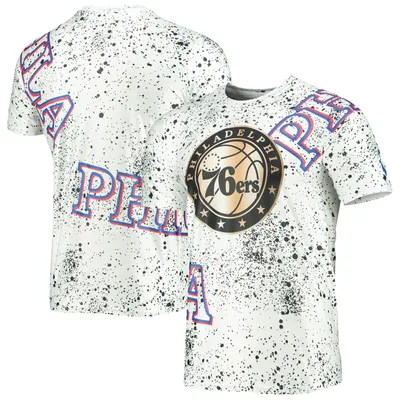 Philadelphia 76ers FISLL Gold Foil Splatter Print T-Shirt - White