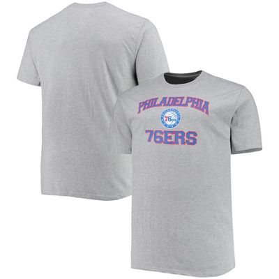 Men's Heathered Gray Philadelphia 76ers Big & Tall Heart Soul T-Shirt