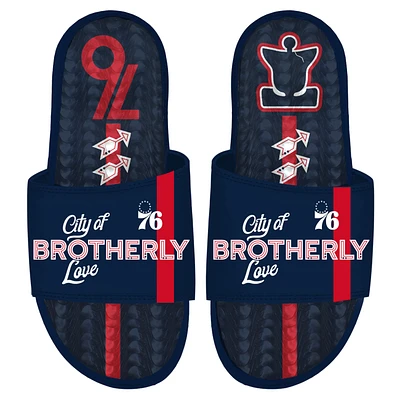 Sandales à enfiler en gel ISlide pour hommes, bleu marine, Philadelphia 76ers 2023/24 City Edition