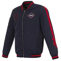 Blouson aviateur entièrement zippé en nylon JH Design pour hommes des Philadelphia 76ers 2023/24 City Edition