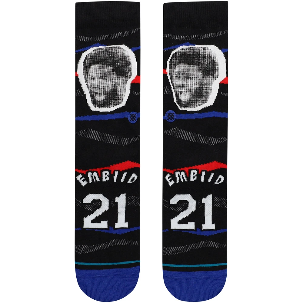 Chaussettes Joel Embiid Philadelphia 76ers Faxed Player Crew pour hommes