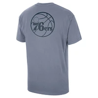 Men's Jordan Brand Blue Philadelphia 76ers Statement Edition Jumpman Flight Heavyweight T-Shirt