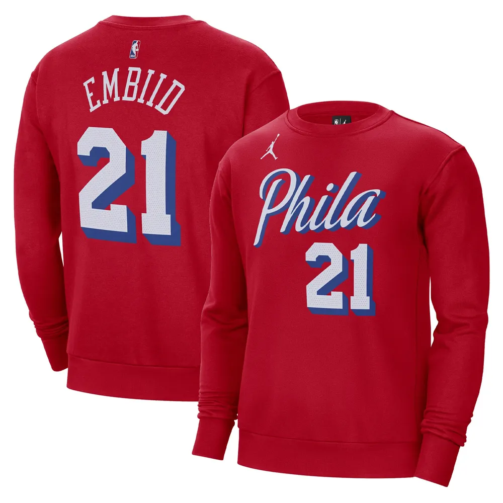 Philadelphia 76ers Split Graphic Crew Neck Sweatshirt - Royal - Mens