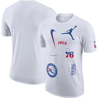 Men's Jordan Brand White Philadelphia 76ers Courtside Statement Edition Max90 T-Shirt