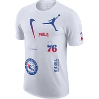 Men's Jordan Brand White Philadelphia 76ers Courtside Statement Edition Max90 T-Shirt