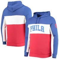 Sweat à capuche en polaire blocs de couleurs Philadelphia 76ers Wordmark pour homme Junk Food bleu/blanc