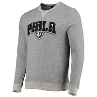 Sweat-shirt en molleton chiné gris Philadelphia 76ers pour homme