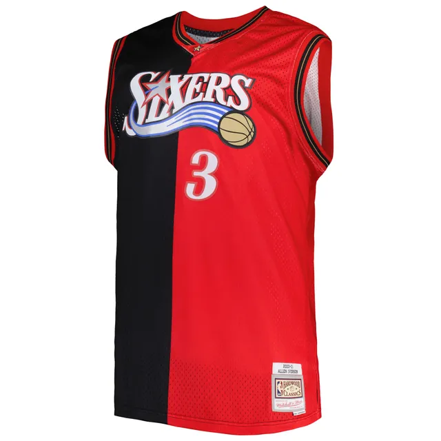 Mitchell & Ness Allen Iverson Philadelphia 76ers Black Big Tall Hardwood Classics Jersey