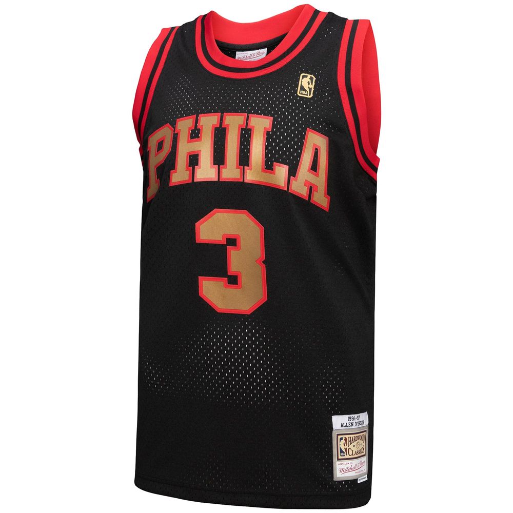 Men's Mitchell & Ness Allen Iverson Black Philadelphia 76ers Hardwood  Classics Swingman Jersey