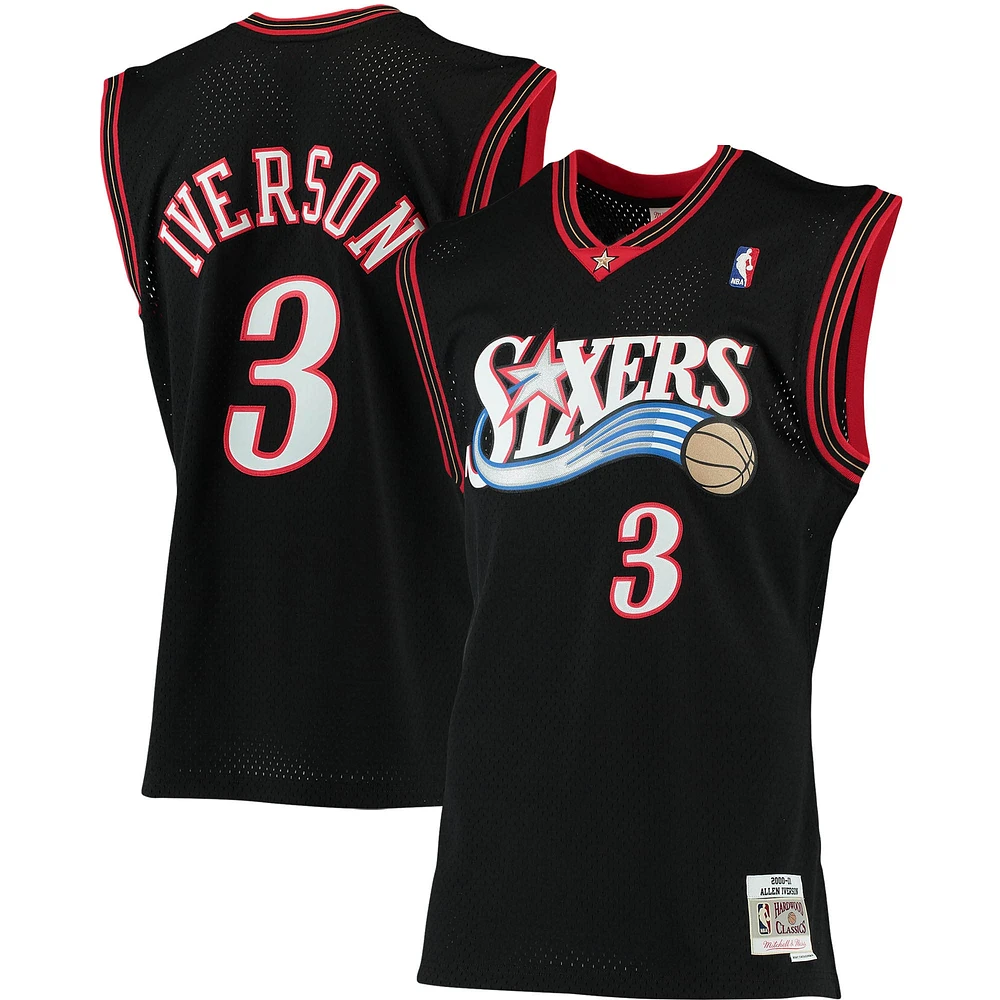 Maillot Mitchell & Ness Allen Iverson Swingman noir Philadelphia 76ers 2000/01 Big Tall Hardwood Classics pour homme