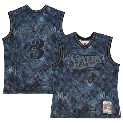 Men's Mitchell & Ness Allen Iverson Black Philadelphia 76ers 2000/01 Tie-Dye Player Swingman - Jersey