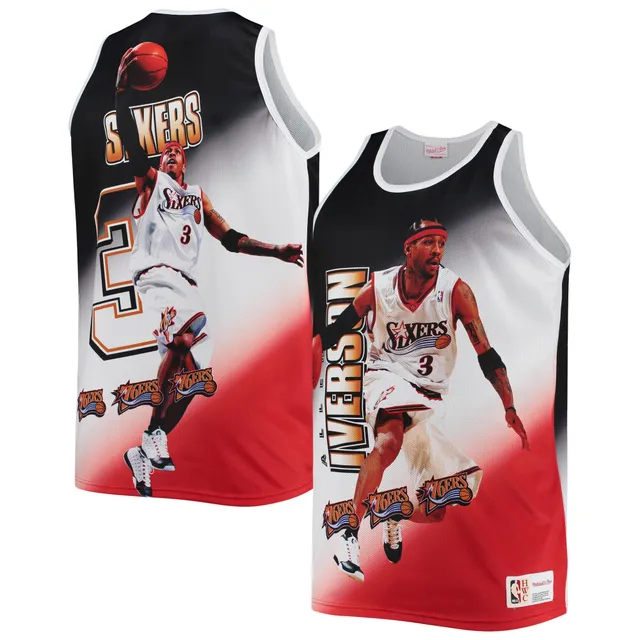 Men's Philadelphia 76ers Allen Iverson Mitchell & Ness Red Big & Tall  Hardwood Classics Swingman Player Jersey