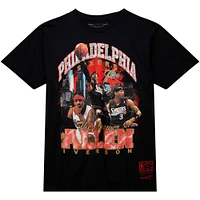 Men's Mitchell & Ness Allen Iverson Black Philadelphia 76ers Hardwood Classics Bling Concert Player T-Shirt