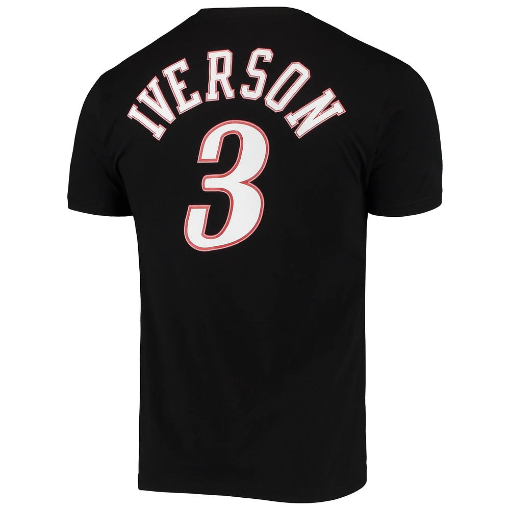 Men's Mitchell & Ness Allen Iverson Philadelphia 76ers Hardwood Classics Stitch Name Number T-Shirt