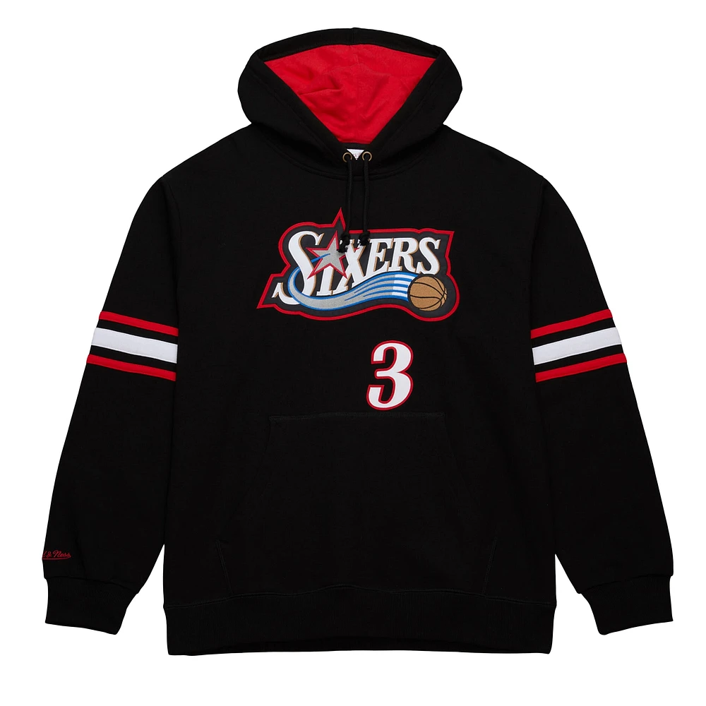 Men's Mitchell & Ness Allen Iverson Black Philadelphia 76ers Name Number Pullover Hoodie