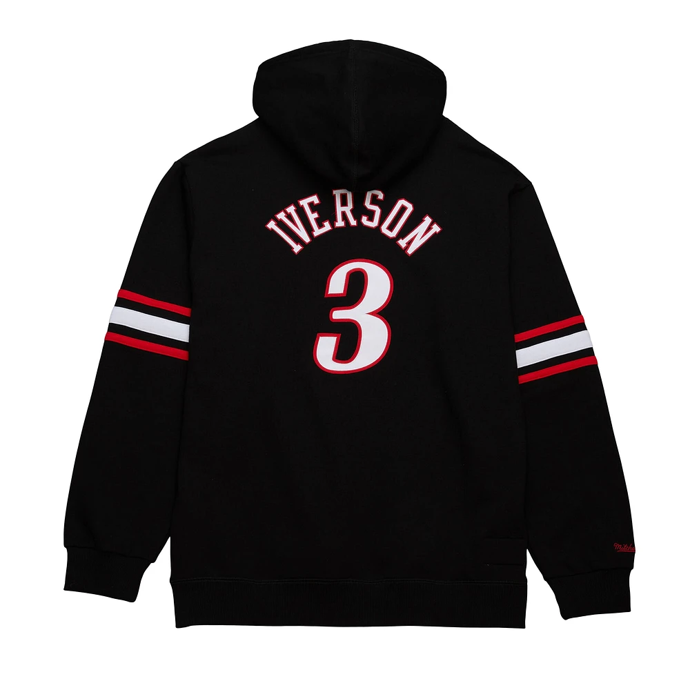 Men's Mitchell & Ness Allen Iverson Black Philadelphia 76ers Name Number Pullover Hoodie