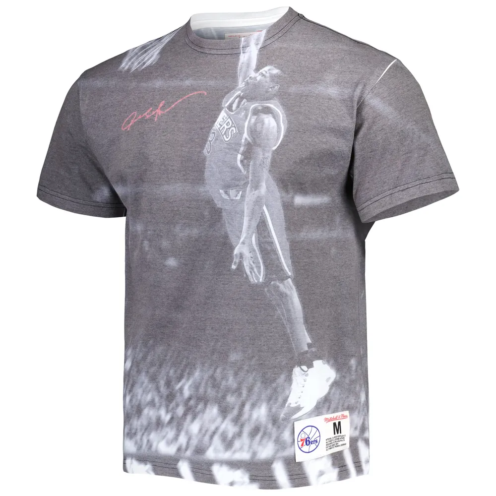 Men's Mitchell & Ness Allen Iverson Heather Gray Philadelphia 76ers Above The Rim T-Shirt