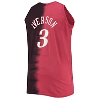 Men's Mitchell & Ness Allen Iverson Red/Black Philadelphia 76ers Big Tall Profile Tie-Dye Player Tank Top