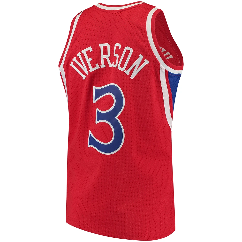 Men's Mitchell & Ness Allen Iverson Red Philadelphia 76ers 1996/97 Hardwood Classics Swingman Jersey