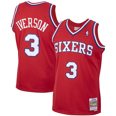 Maillot Mitchell & Ness Allen Iverson rouge pour homme Philadelphia 76ers 2002/03 Hardwood Classics Swingman