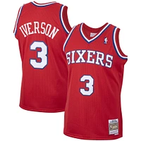 Maillot Mitchell & Ness Allen Iverson rouge pour homme Philadelphia 76ers 2002/03 Hardwood Classics Swingman