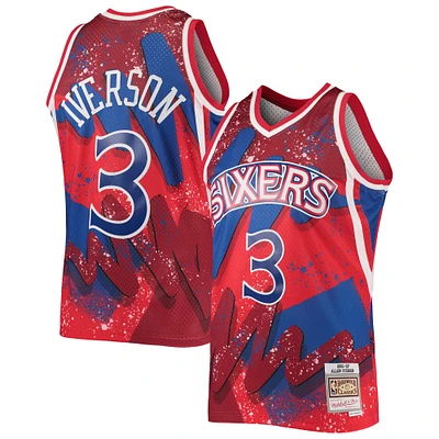 Maillot Swingman Mitchell & Ness Allen Iverson rouge Philadelphia 76ers Hardwood Classics 1996/97 Hyper Hoops pour hommes