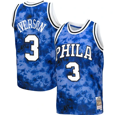 Mitchell & Ness Allen Iverson Royal Philadelphia 76ers 1996/97 Hardwood Classics Galaxy Swingman pour hommes - Maillot