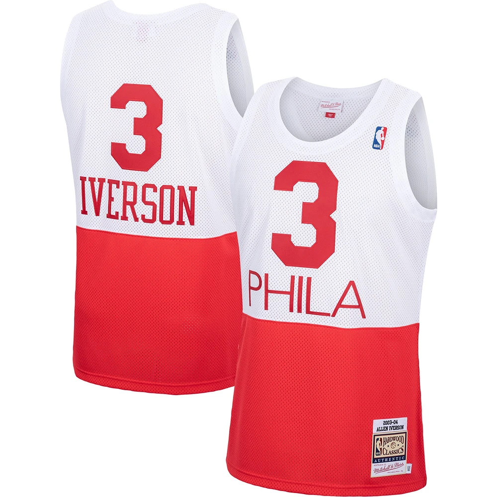 Maillot authentique Mitchell & Ness Allen Iverson des Philadelphia 76ers 2003/04 Hardwood Classics pour hommes