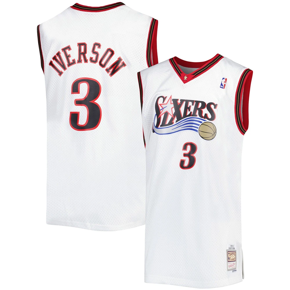 Maillot Swingman Mitchell & Ness Allen Iverson blanc Philadelphia 76ers Big Tall Hardwood Classics 1996/97 pour hommes