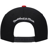 Mitchell & Ness pour homme noir/rouge Philadelphia 76ers Hardwood Classics Low Big Face Snapback Hat