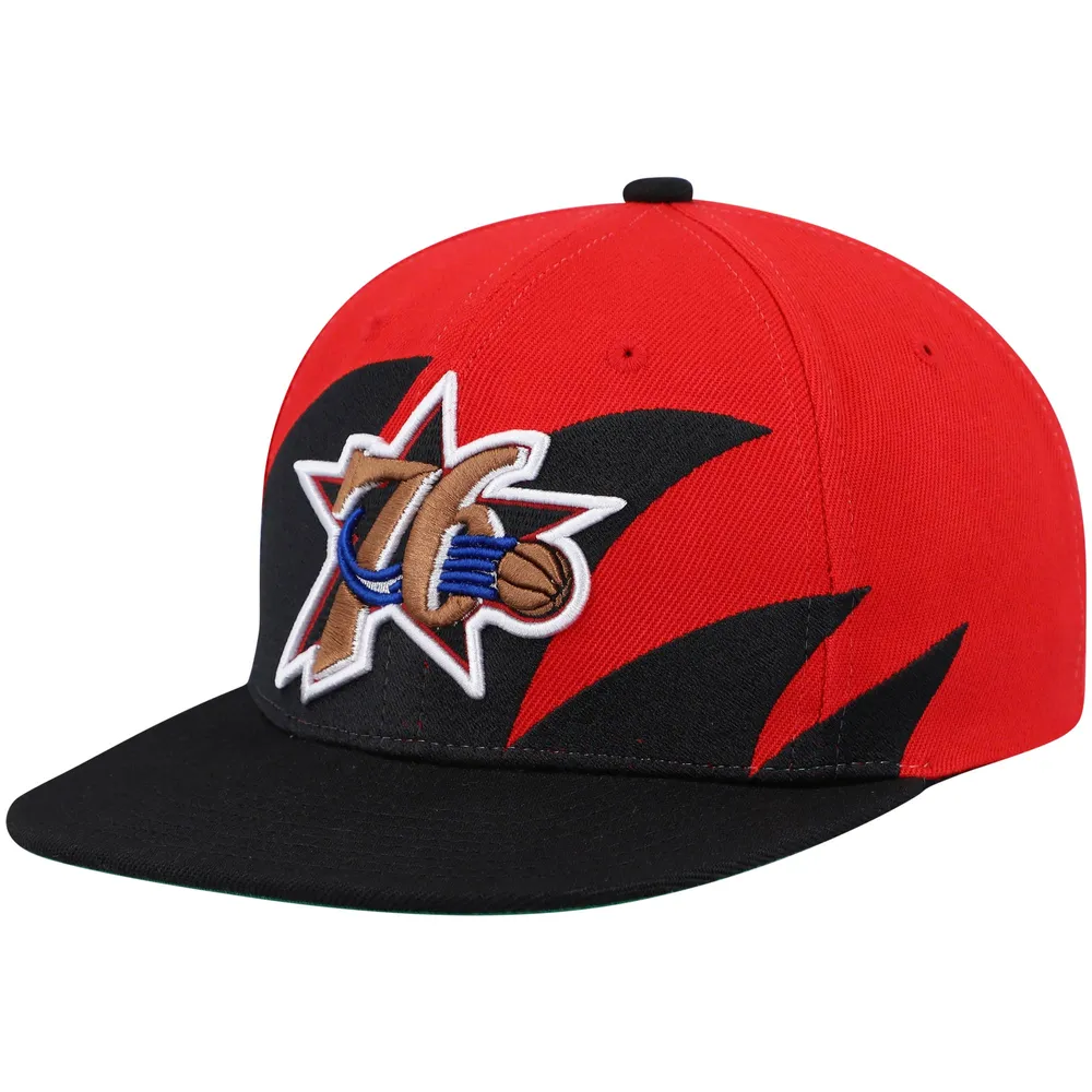 Lids Philadelphia 76ers Mitchell & Ness Hardwood Classics Sharktooth  Snapback Hat - Black/Red