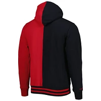 Men's Mitchell & Ness Black/Red Philadelphia 76ers Hardwood Classics Split Pullover Hoodie