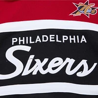 Sweat à capuche Mitchell & Ness pour hommes, noir/rouge, Philadelphia 76ers Head Coach