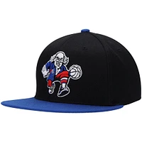 Casquette Snapback Mitchell & Ness pour homme Noir/Royal Philadelphia 76ers Side Core 2.0