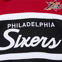 Sweat à capuche noir Mitchell & Ness Philadelphia 76ers Big Tall Hardwood Classics Head Coach pour hommes