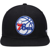 Men's Mitchell & Ness Black Philadelphia 76ers English Dropback - Snapback Hat