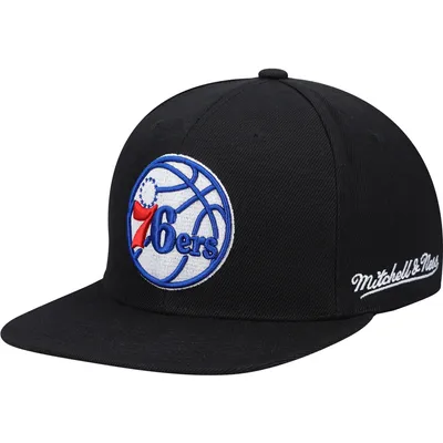 Mitchell & Ness pour homme noir Philadelphia 76ers English Dropback - Casquette Snapback