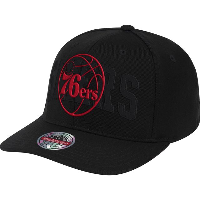 Casquette homme Mitchell & Ness Philadelphia 76ers Hardwood Classics Double Triple Rouge Snapback