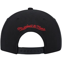 Men's Mitchell & Ness Black Philadelphia 76ers Hardwood Classics Front Loaded Snapback Hat