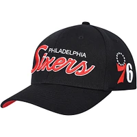 Casquette pour homme Mitchell & Ness Red Philadelphia 76ers MVP Team Script 2.0 Stretch Snapback