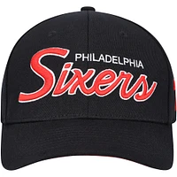 Men's Mitchell & Ness Black Philadelphia 76ers MVP Team Script 2.0 Stretch-Snapback Hat