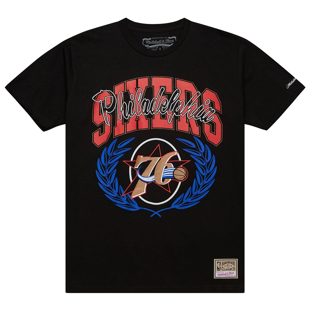 Men's Mitchell & Ness Black Philadelphia 76ers NBA x Michelob Ultra Rewind II T-Shirt