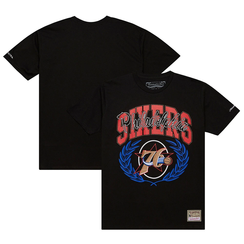 T-shirt noir Mitchell & Ness Philadelphia 76ers NBA x Michelob Ultra Rewind II pour homme