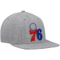 Men's Mitchell & Ness Heathered Gray Philadelphia 76ers 2.0 Snapback Hat