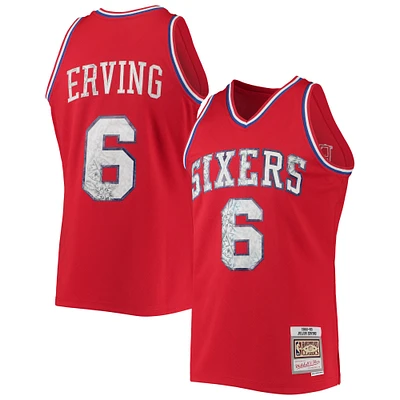 Maillot Swingman Diamond pour homme Mitchell & Ness Julius Erving rouge Philadelphia 76ers 1982/83 Hardwood Classics NBA 75th Anniversary